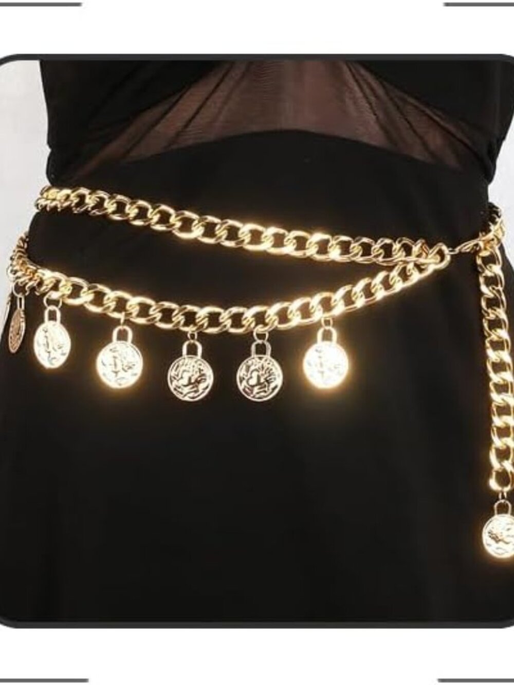 Gold Pirate Waist Chain for Women Layered Coin Waist Chain Vintage Coin Pirate C